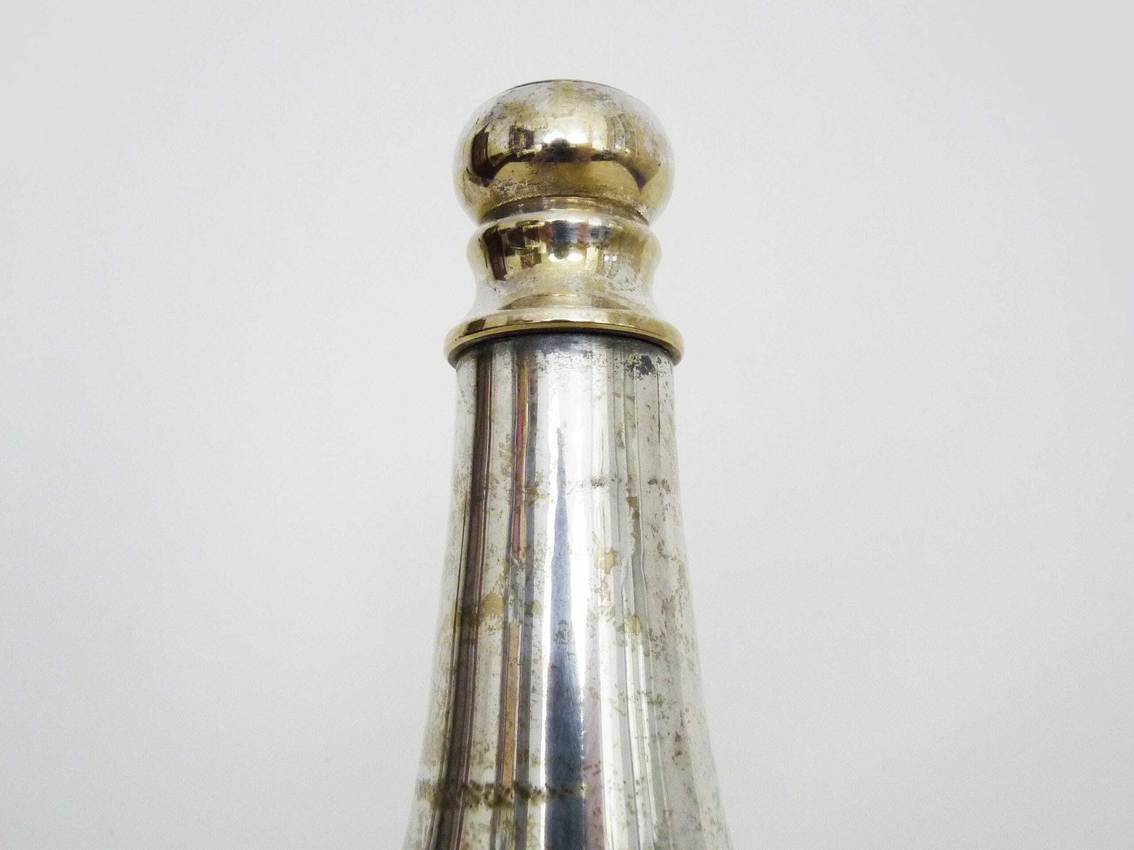 Rare Silver Metal And Brass Shaker In The Shape Of A Champagne Bottle photo for sale