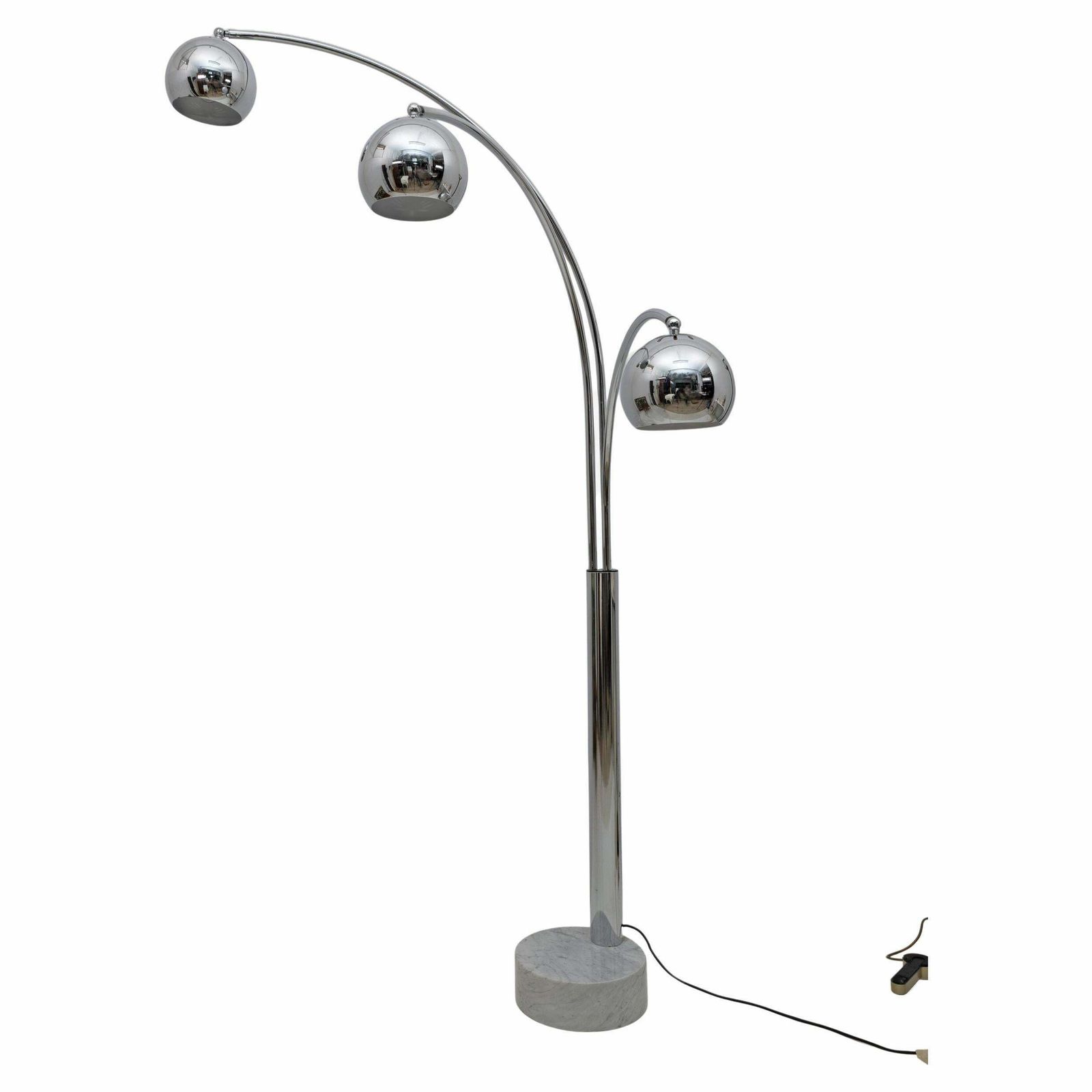 Goffredo Reggiani Mid Century Modern Chromed Metal And Marble Floor Lamp, 1960s