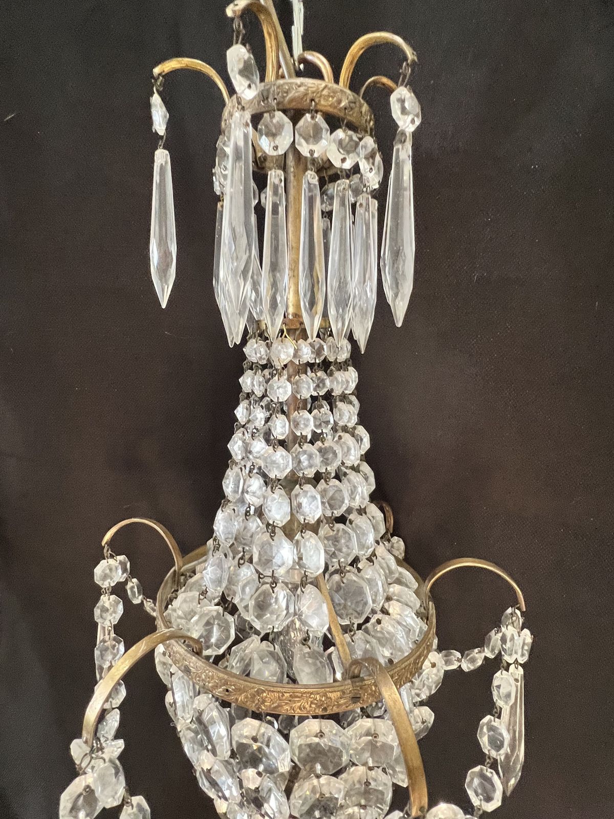 A Set Of Three One Light French Empire Antique Chandelier photo 1000.0