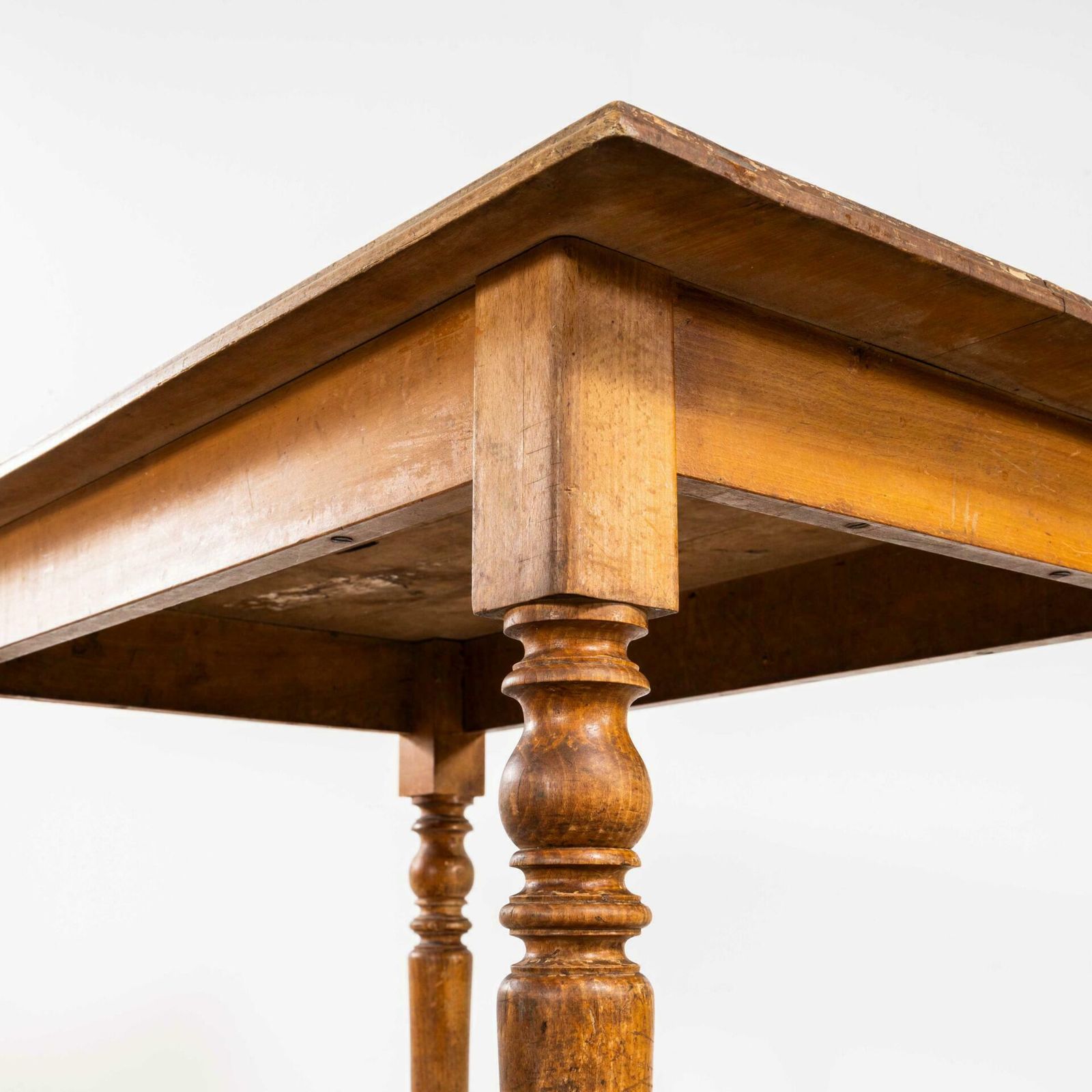 1940’s Original French Fruitwood Compact Dining Table – Bobbin Leg photo buy