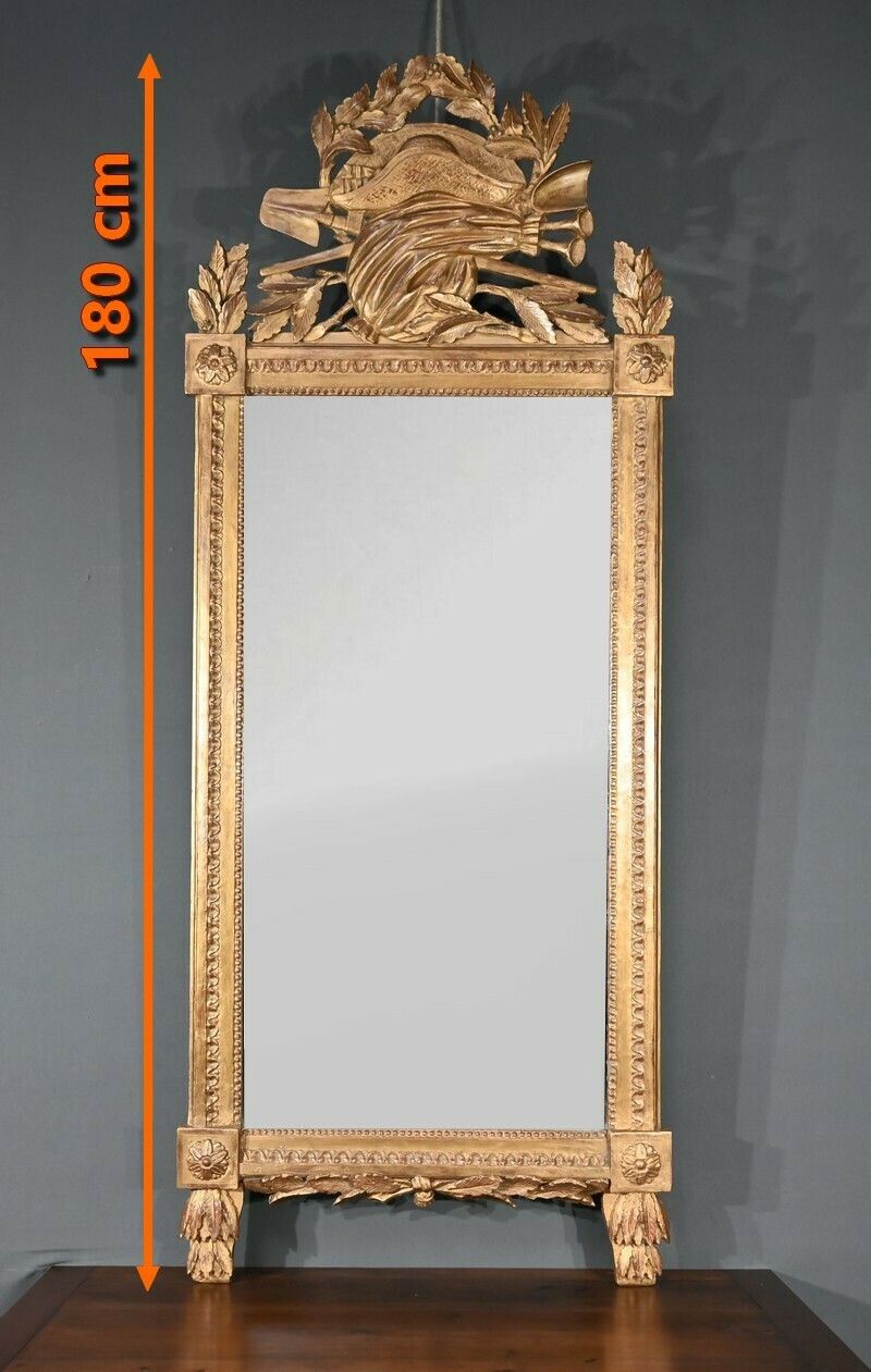 Important Gilded Wood Mirror, Louis XV Period – 1768 photo furniture