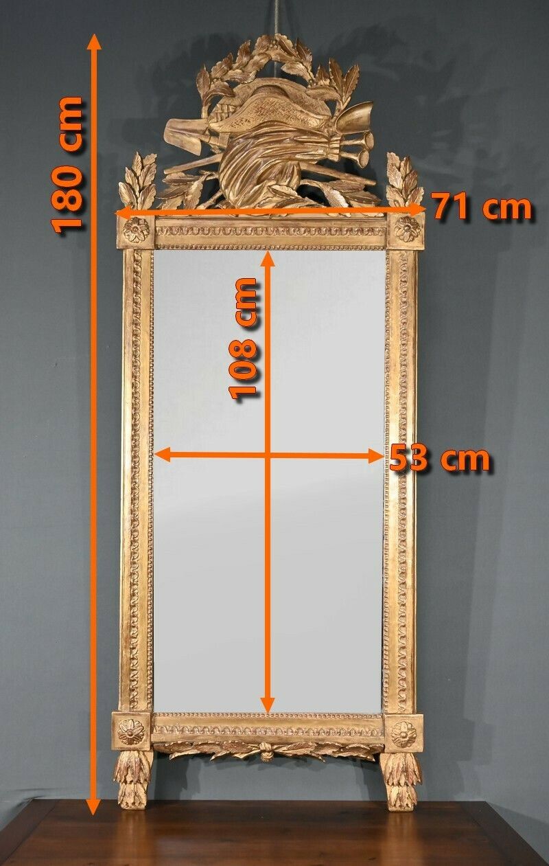 3350.0 Important Gilded Wood Mirror, Louis XV Period – 1768 photo