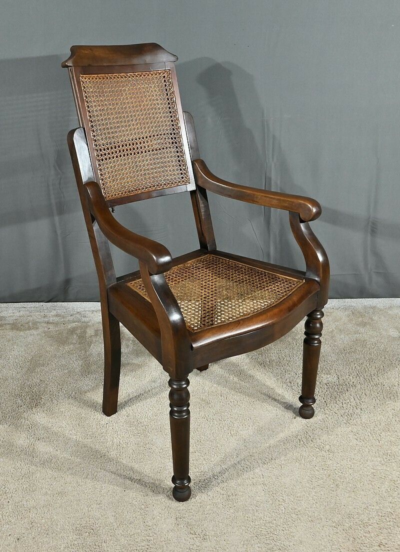 Solid Beech Barber Chair, Louis Philippe Style – Early 20th Century photo for sale