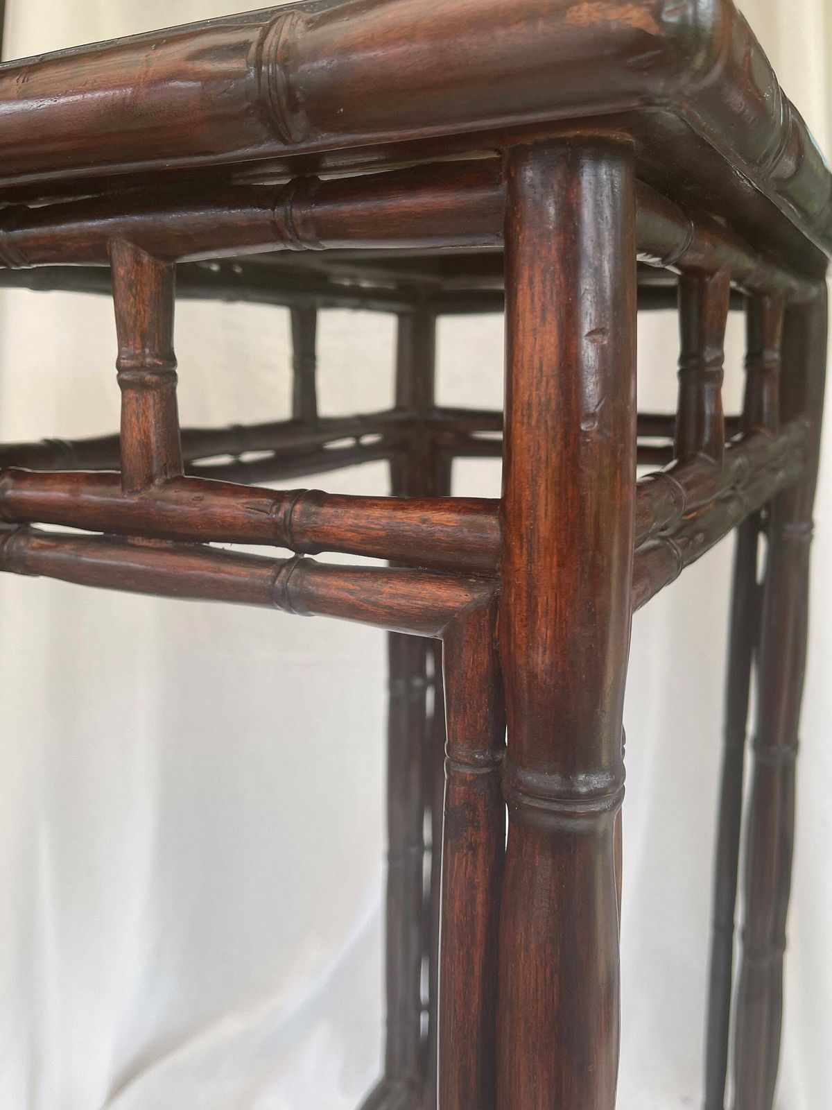 Antique Chinese Hardwood 'Bamboo' High Table Late Qing Dynasty, Dark Brown Late 1800's photo buy