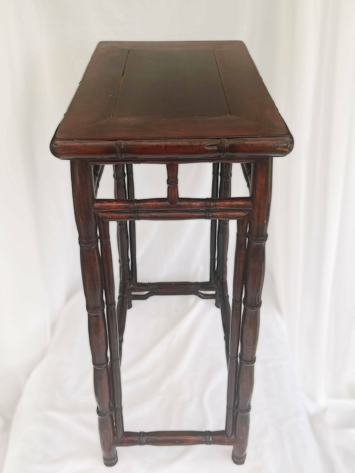 photo furniture Antique Chinese Hardwood 'Bamboo' High Table Late Qing Dynasty, Dark Brown Late 1800's