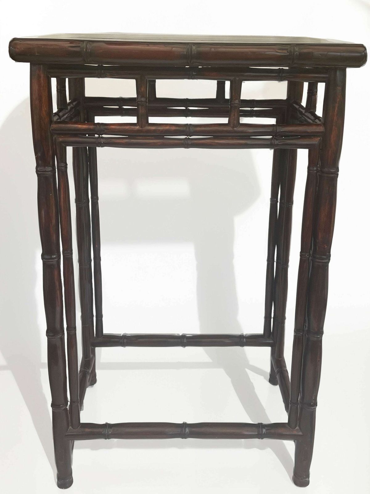 photo for sale Antique Chinese Hardwood 'Bamboo' High Table Late Qing Dynasty, Dark Brown Late 1800's