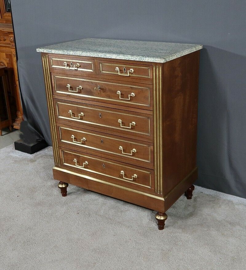 Mahogany Chiffonnière Chest Of Drawers, Louis XVI Style – Mid 20th Century photo for sale