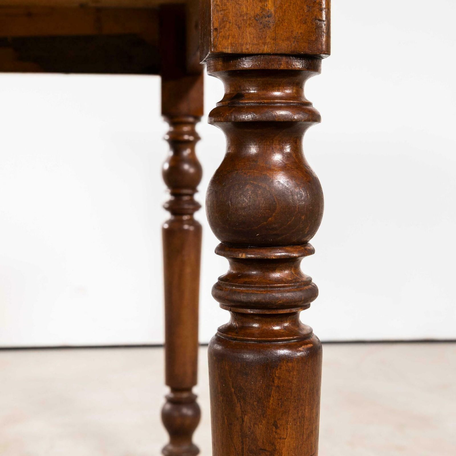 1940’s Original French Fruitwood Compact Dining Table – Bobbin Leg photo furniture