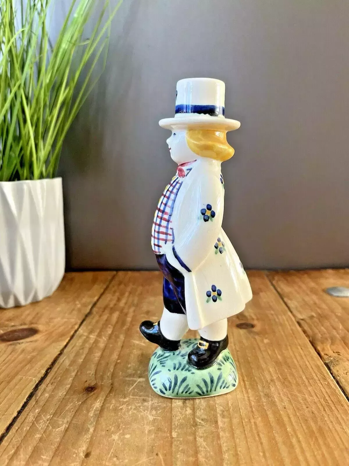 Royal Copenhagen Jus Aluminia Farmer Boy Hans Candle Holders Scandi Folk Faience photo buy