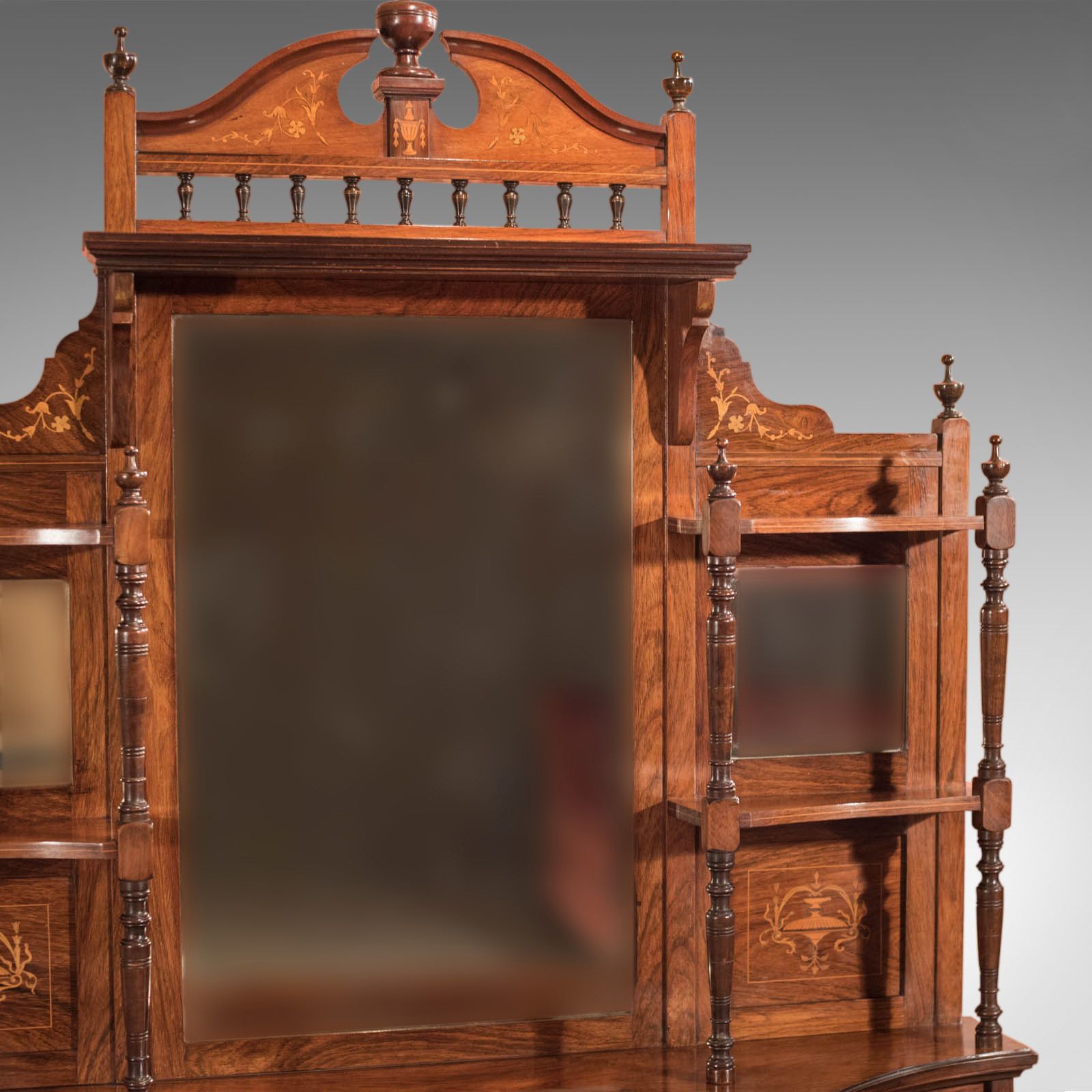 Antique Sideboard, Edwardian, Rosewood, Mirror Back Cabinet, Credenza C1910  photo for sale