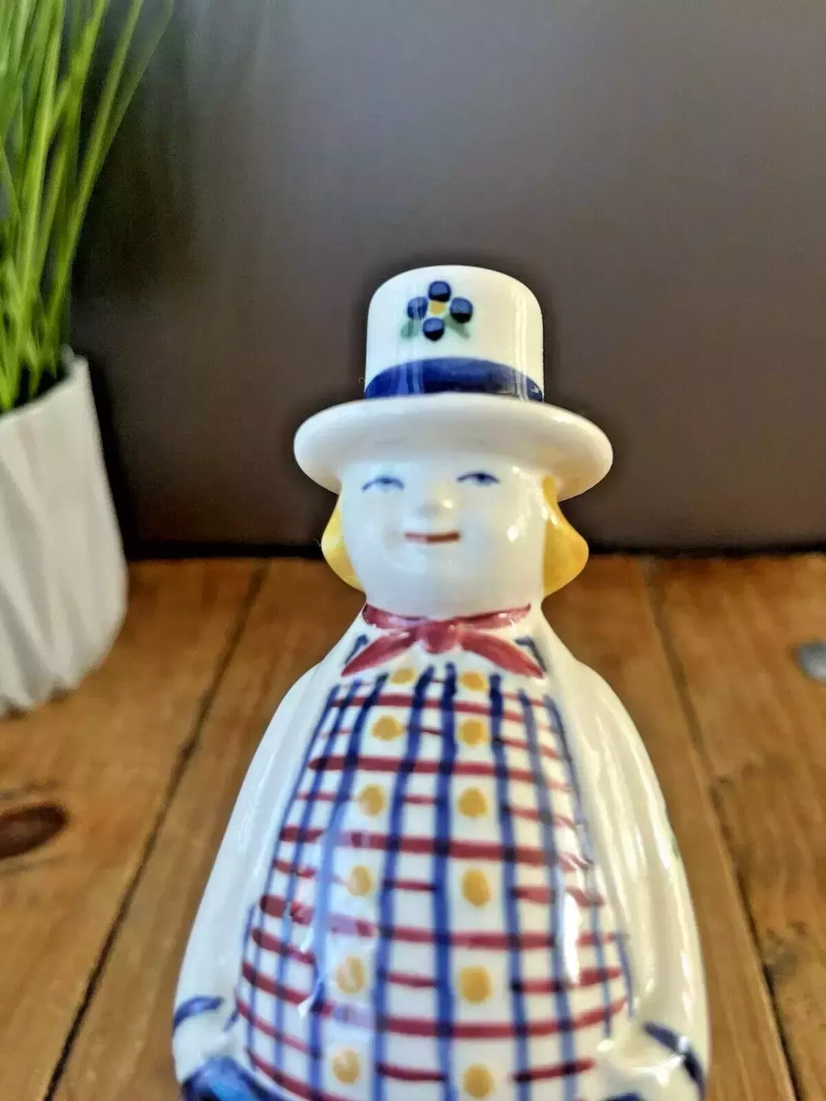 photo vinterior Royal Copenhagen Jus Aluminia Farmer Boy Hans Candle Holders Scandi Folk Faience