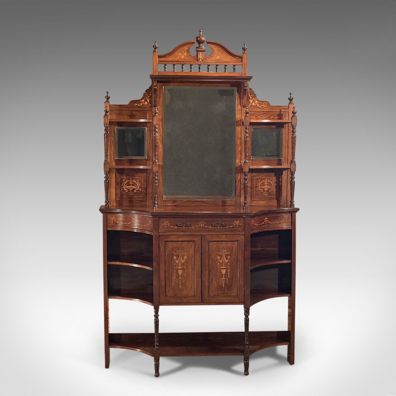Antique Sideboard, Edwardian, Rosewood, Mirror Back Cabinet, Credenza C1910  photo Furniture