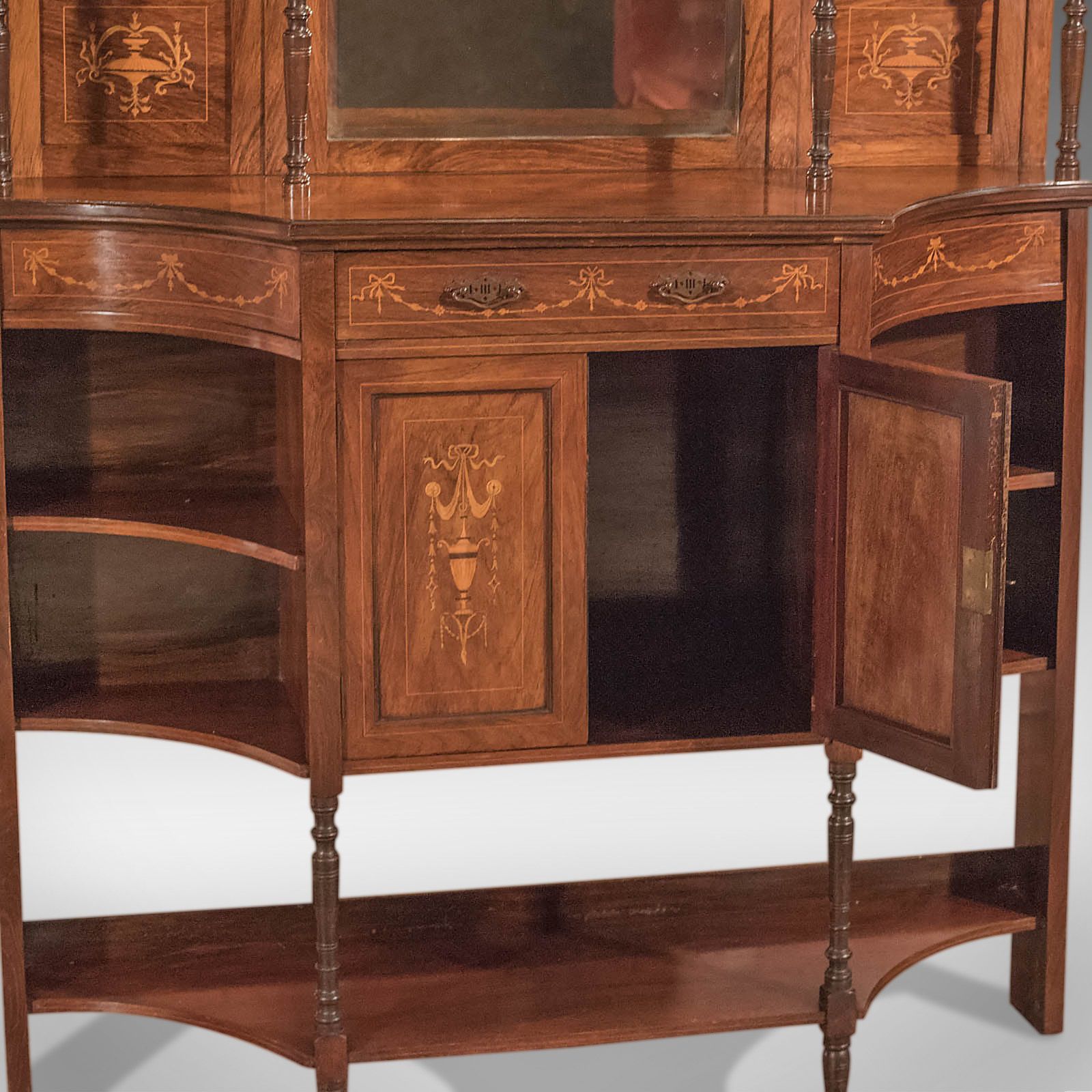 Antique Sideboard, Edwardian, Rosewood, Mirror Back Cabinet, Credenza C1910  photo 2450.0