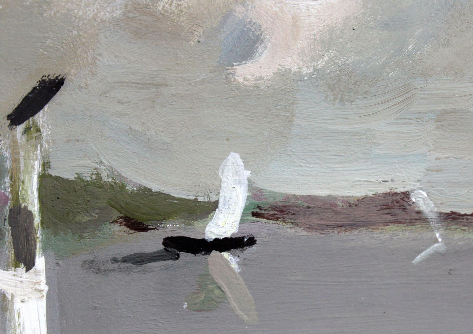Victor Karnauh Landscape With A Sailboat. Oil On Cardboard, 14x19 Cm photo Art