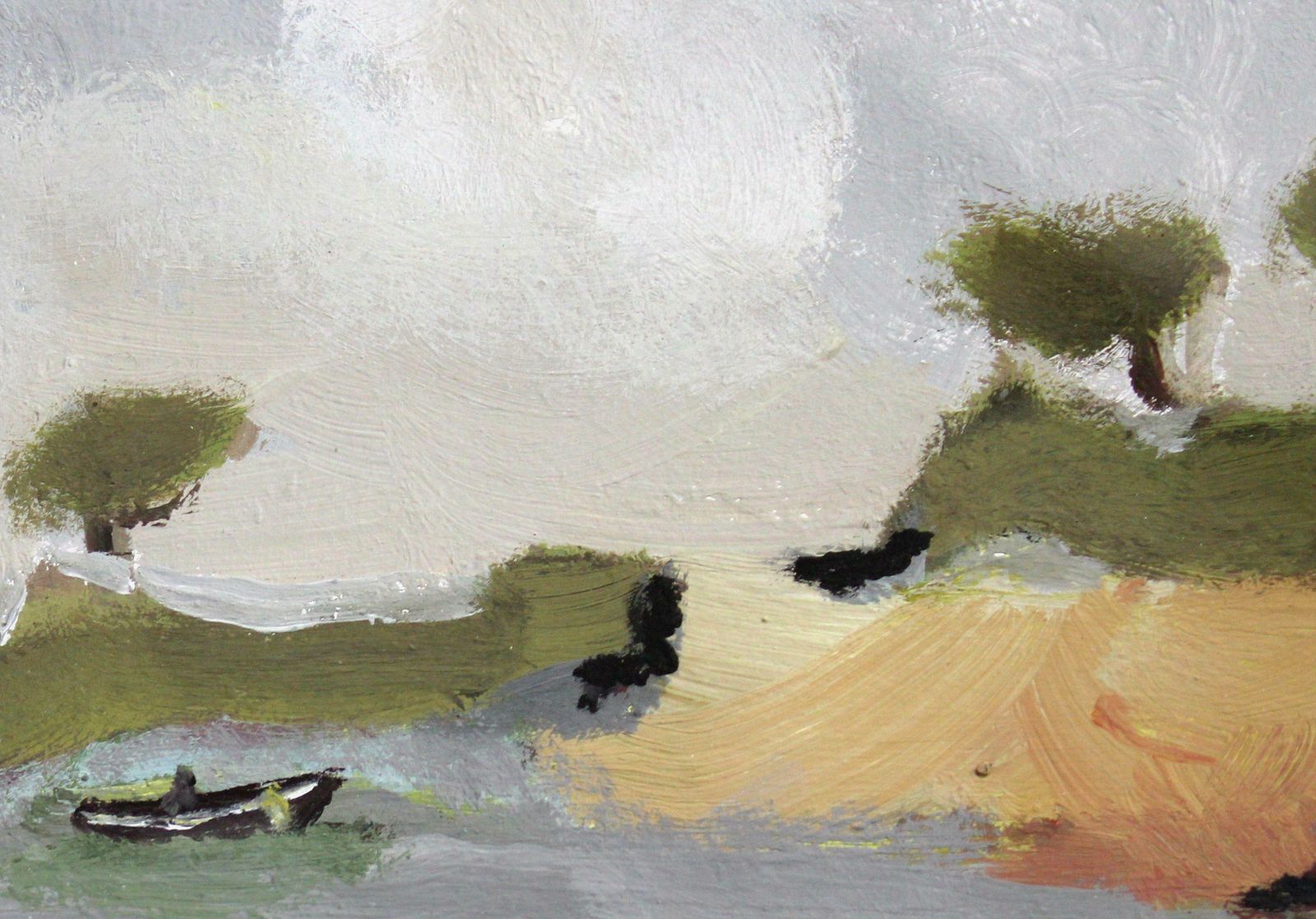 Victor Karnauh Landscape. Oil On Canvas, 14x20 Cm photo Art