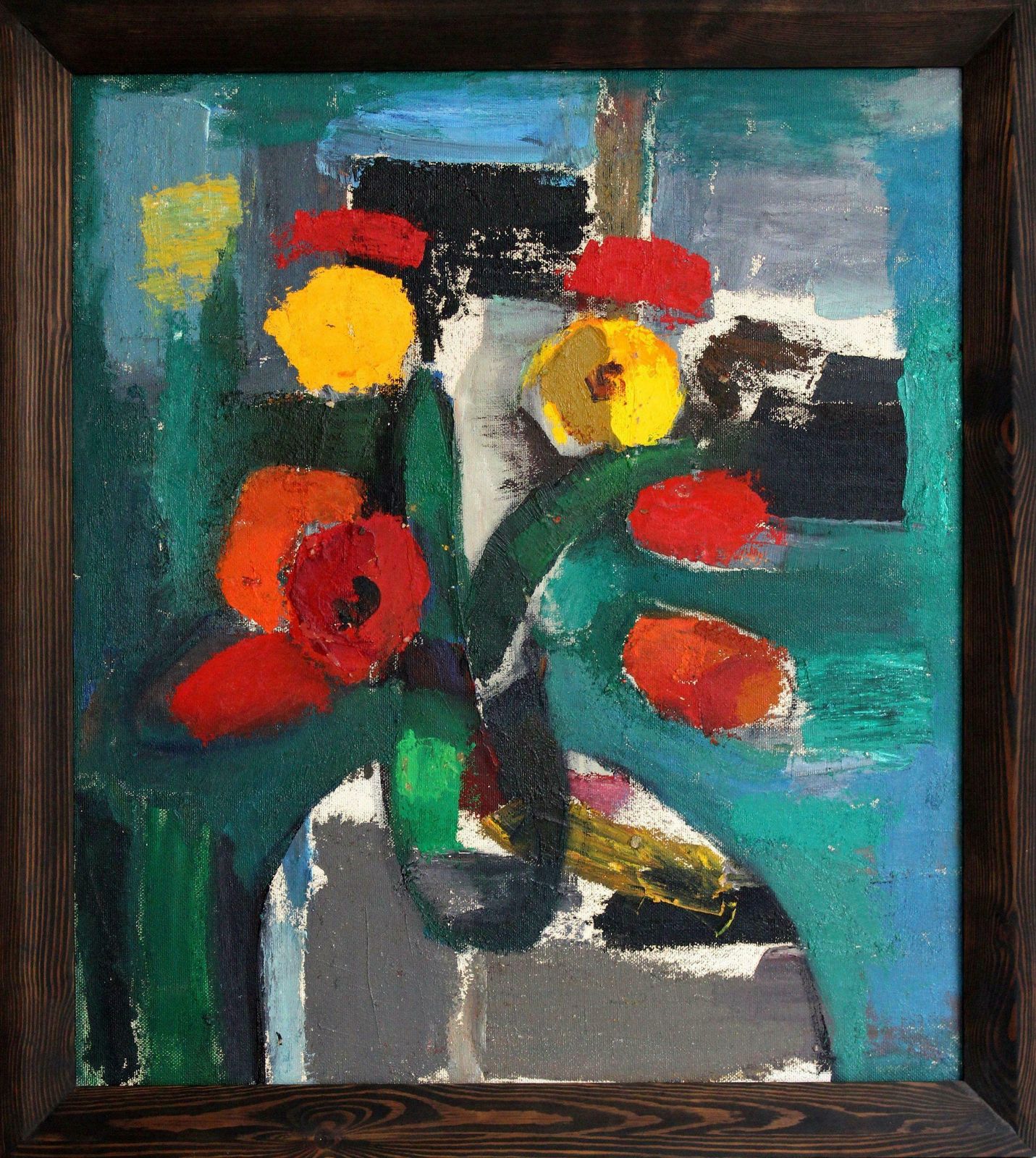 Aleksandr Rodin Still Life With Tulips. Cardboard, Oil, 85x74 Cm photo furniture
