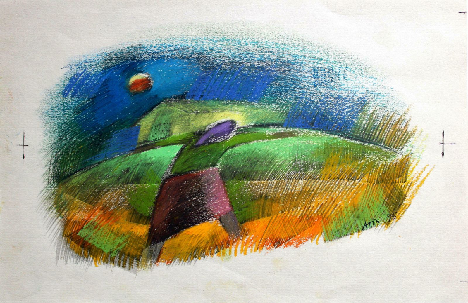 Atis Ievins The Way Home. 1995, Paper, Mixed Media, 15x22 Cm 1995