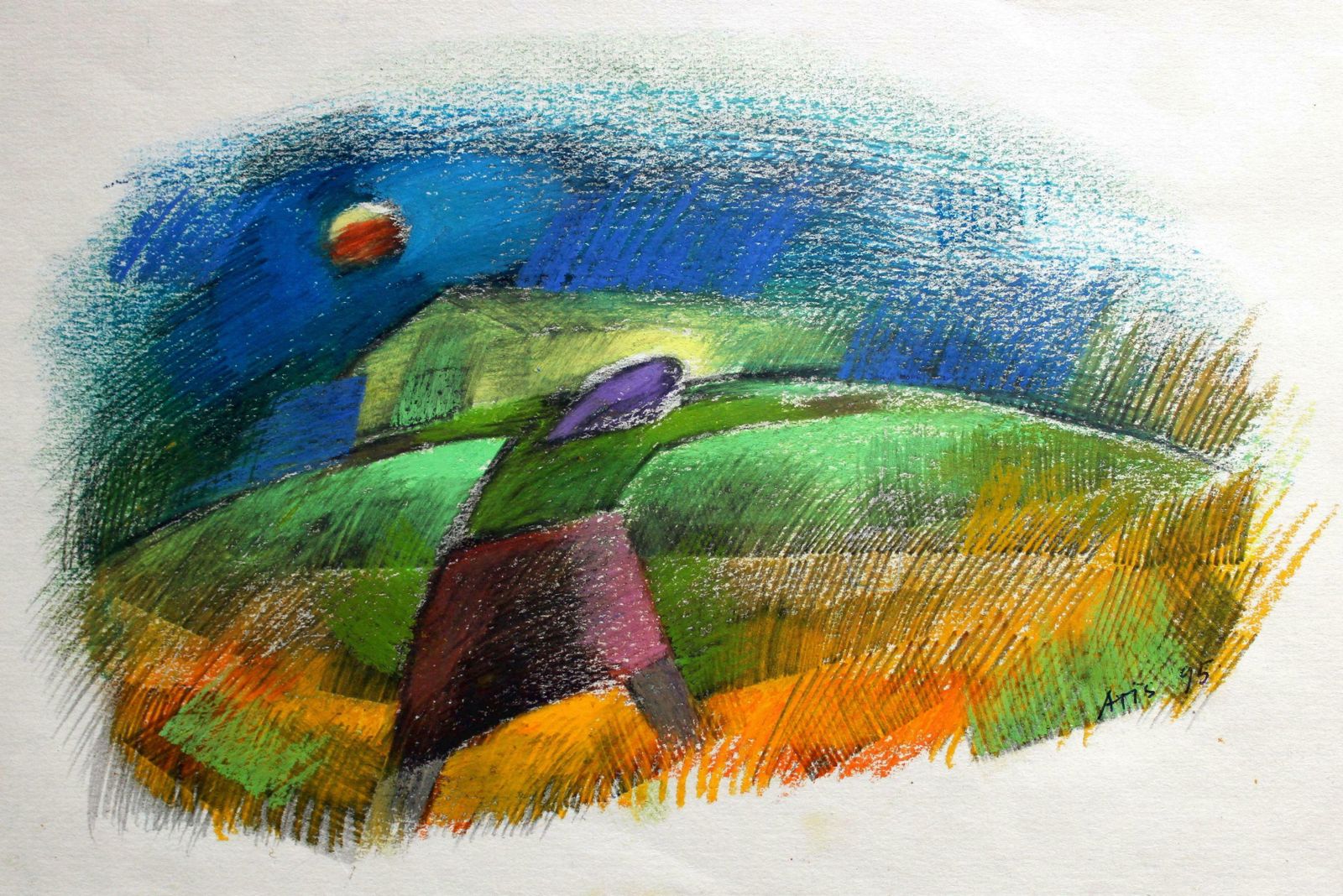 Atis Ievins The Way Home. 1995, Paper, Mixed Media, 15x22 Cm 1995 photo vinterior