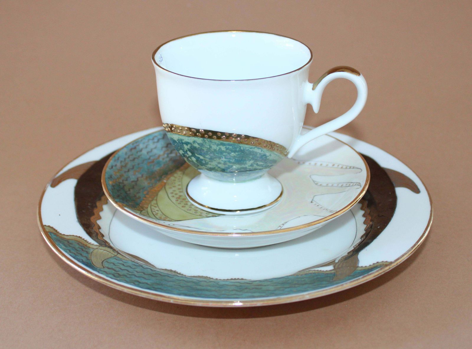 Antonina Paskevica Coffee Trio By Antonina Paskevica, Cup Height 7, 5 Cm; Diameter 8 Cm