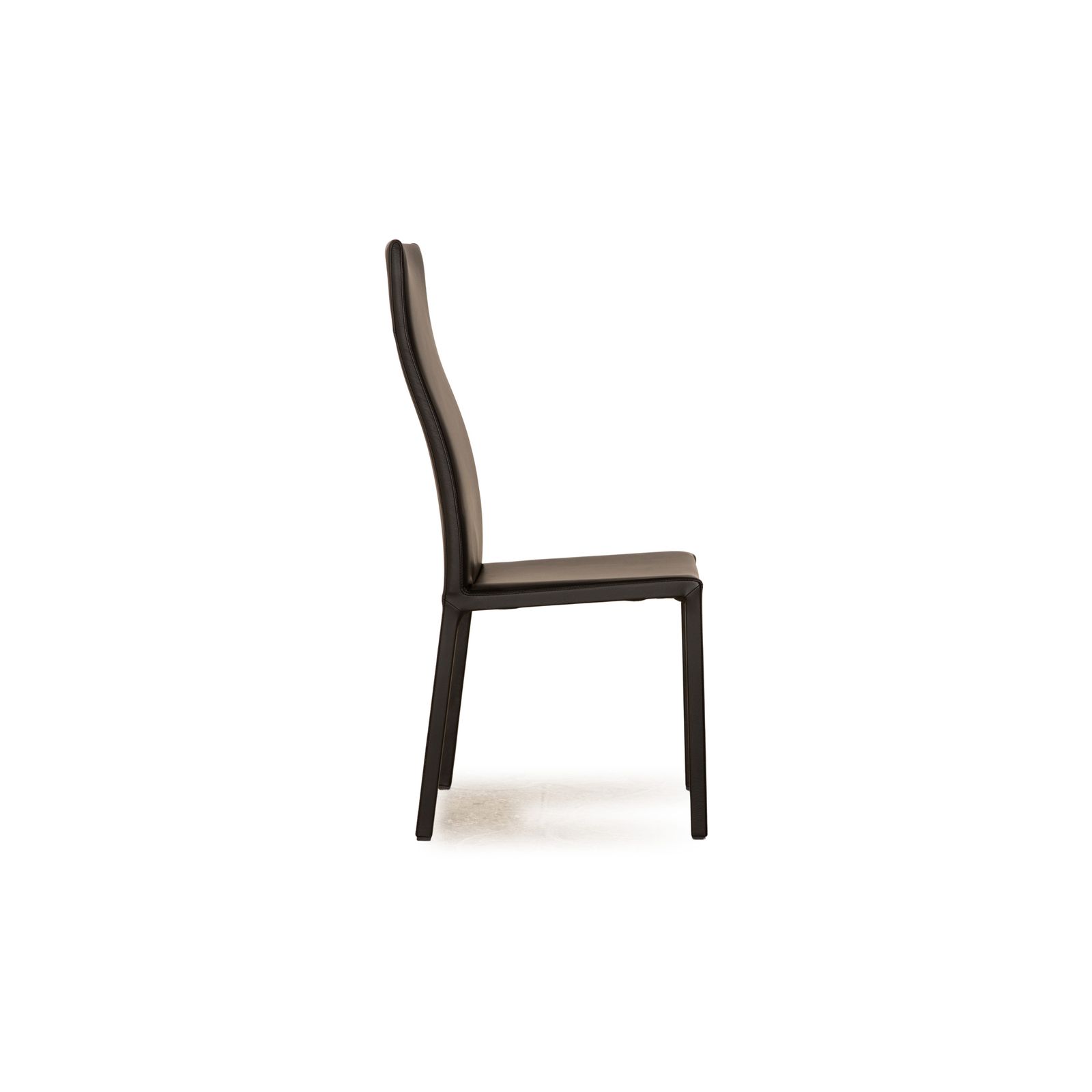 Set Of 8 Bonaldo Milena Leather Chairs Black Dining Room photo buy