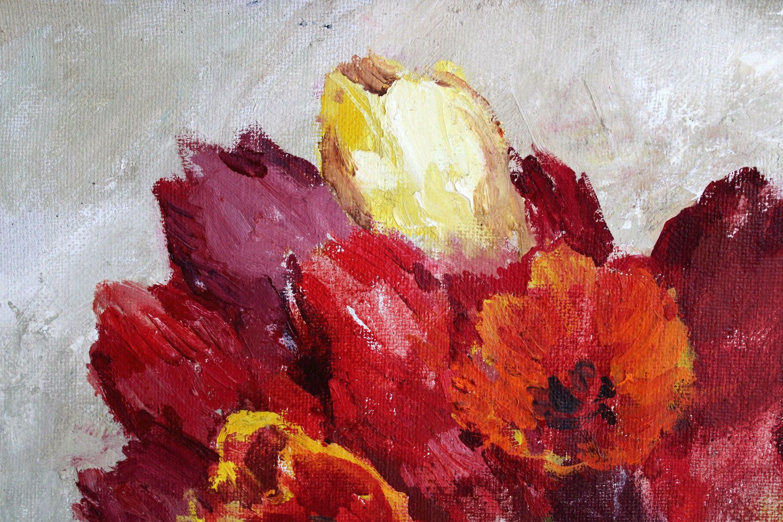 Jurgis Skulme Tulips. 1996. Oil On Canvas, 81х100 Cm photo for sale