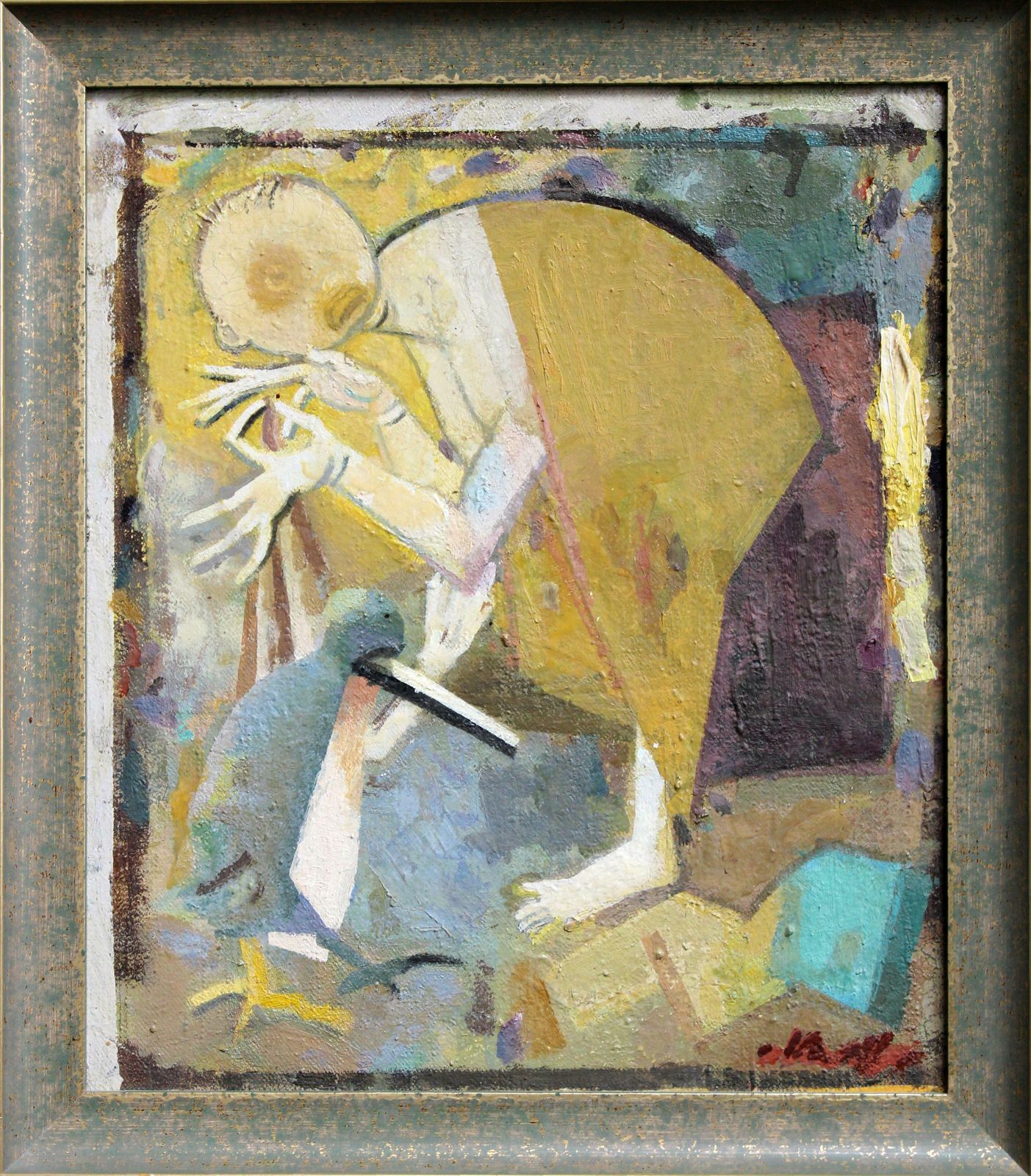 Victor Karnauh A Conversation. Oil, Canvas, Cardboard, 31, 5 X 27 Cm photo furniture