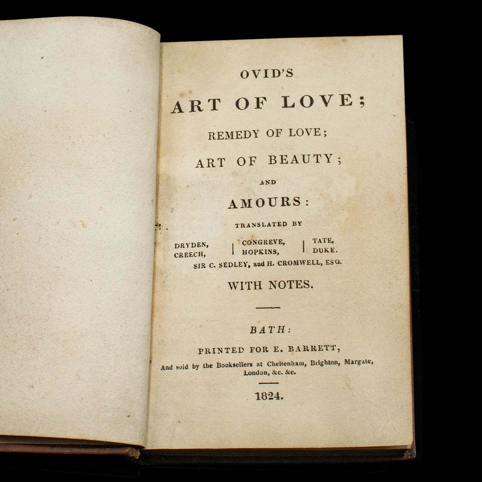 Antique Book, Ovid's Art Of Love, English, Roman Period, Bound, Regency, C.1824 photo Home Decor