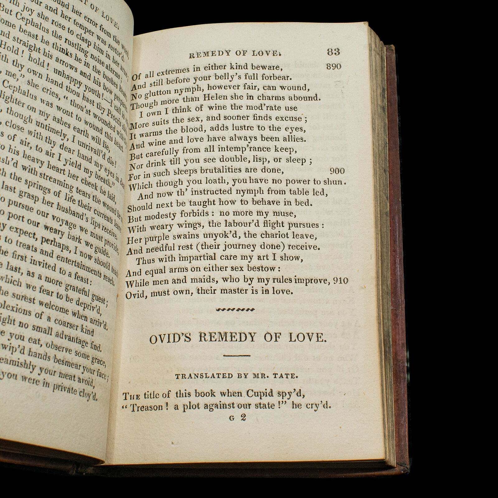 Antique Book, Ovid's Art Of Love, English, Roman Period, Bound, Regency, C.1824 photo buy