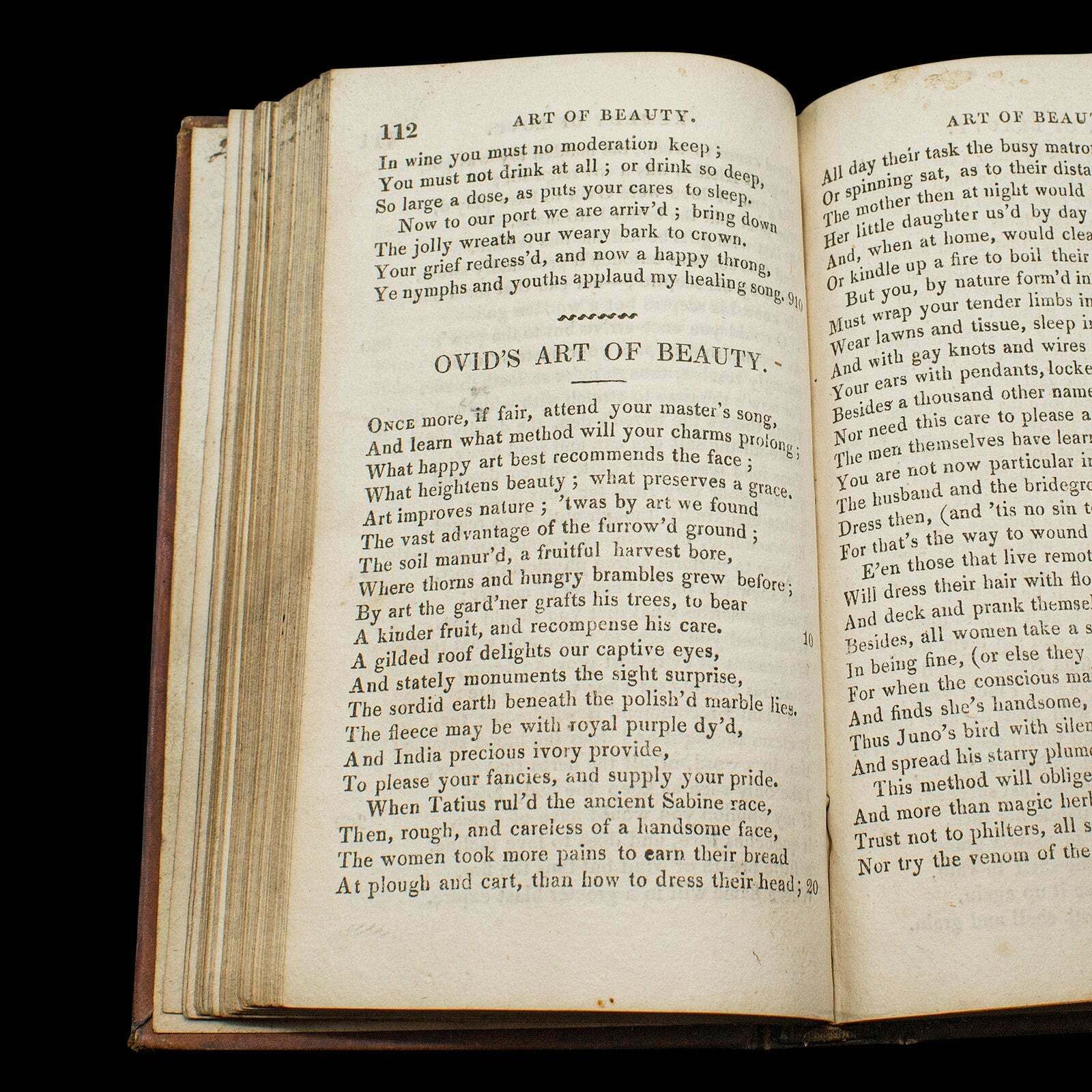 Antique Book, Ovid's Art Of Love, English, Roman Period, Bound, Regency, C.1824 photo vintage
