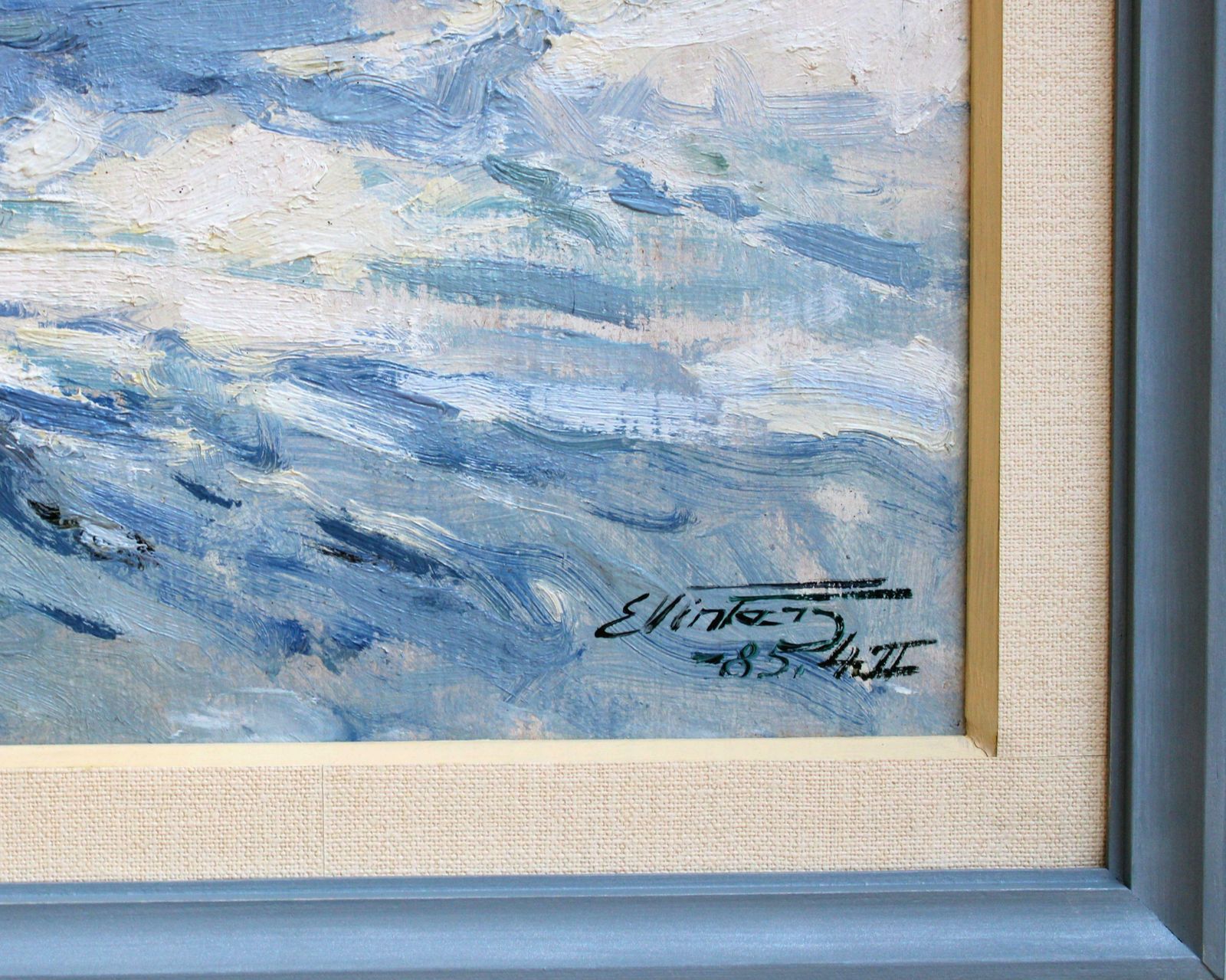 Edgars Vinters Sunny Winter Landscape. 1985, Cardboard, Oil, 45x58 Cm 1985 photo vinterior