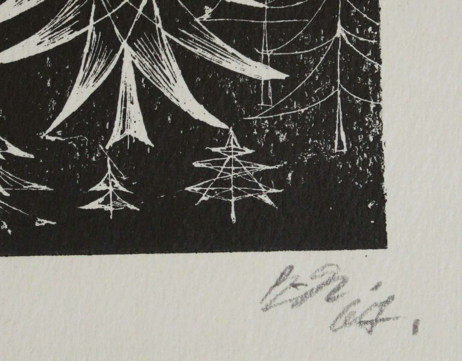 Dzidra Ezergaile Spruce. 1967, Paper, Etching, 18x9 Cm 1967 photo furniture