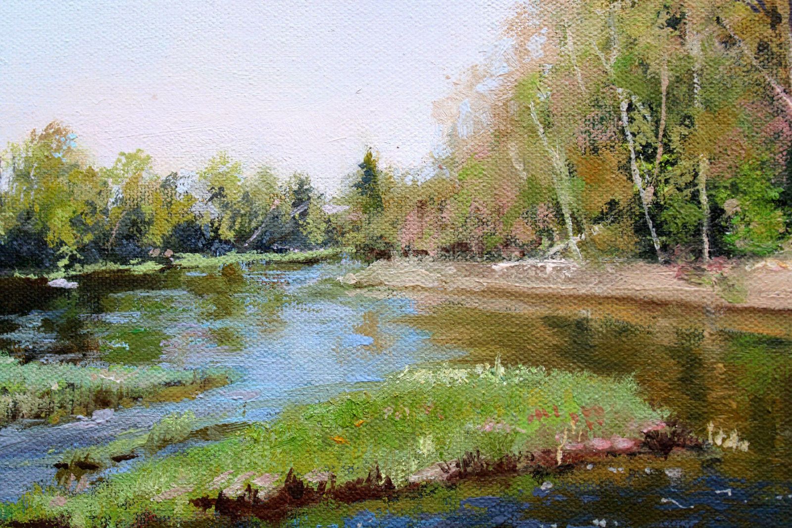 Janis Zingitis May. The Lobe River Flows Into Ogre. Oil On Canvas, 40x50 Cm 2023 photo Art