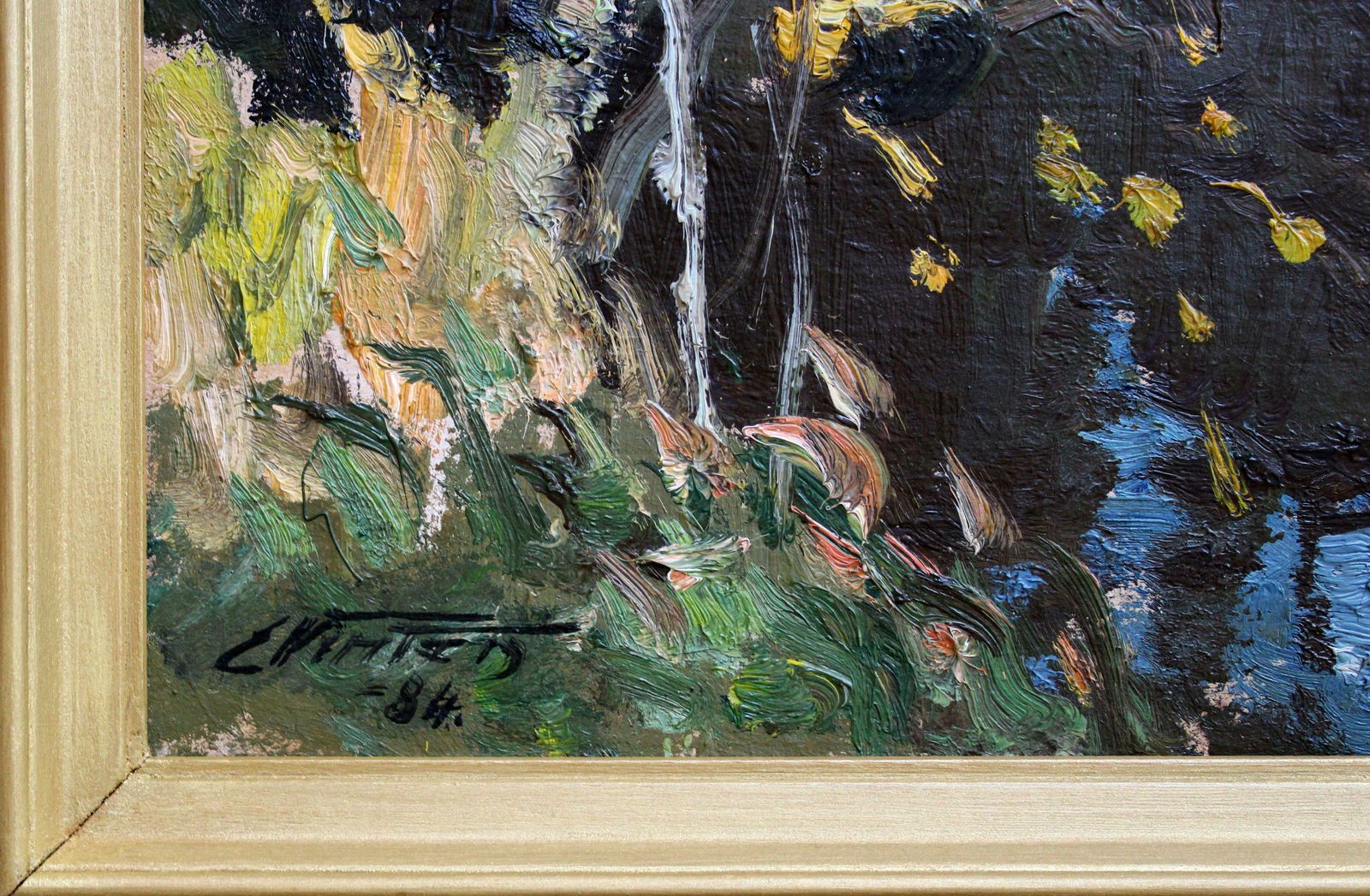 Edgars Vinters River In Autumn. 1984, Cardboard, Oil, 40x50 Cm 1984 photo buy