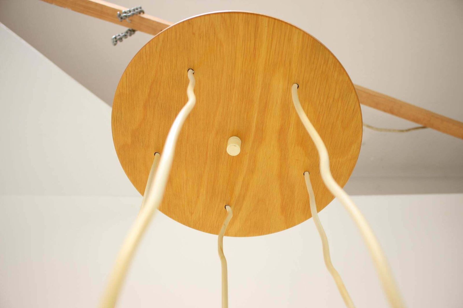 Cascade Hanglamp Uit De Jaren 1970 Met Plastic Kappen, Tsjecho Slowakije photo Verlichting