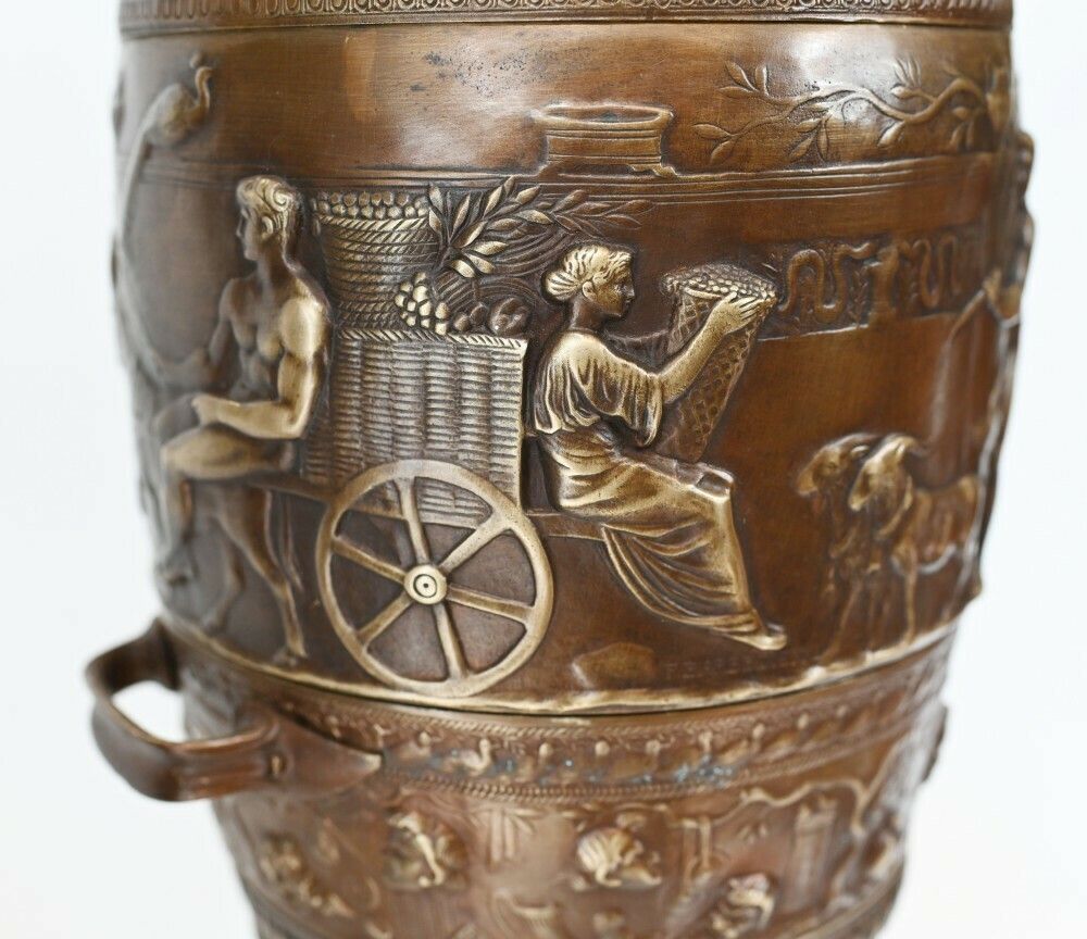 Pair French Bronze Amphora Urns After Barbedienne Classical Antiquity photo 1850.0