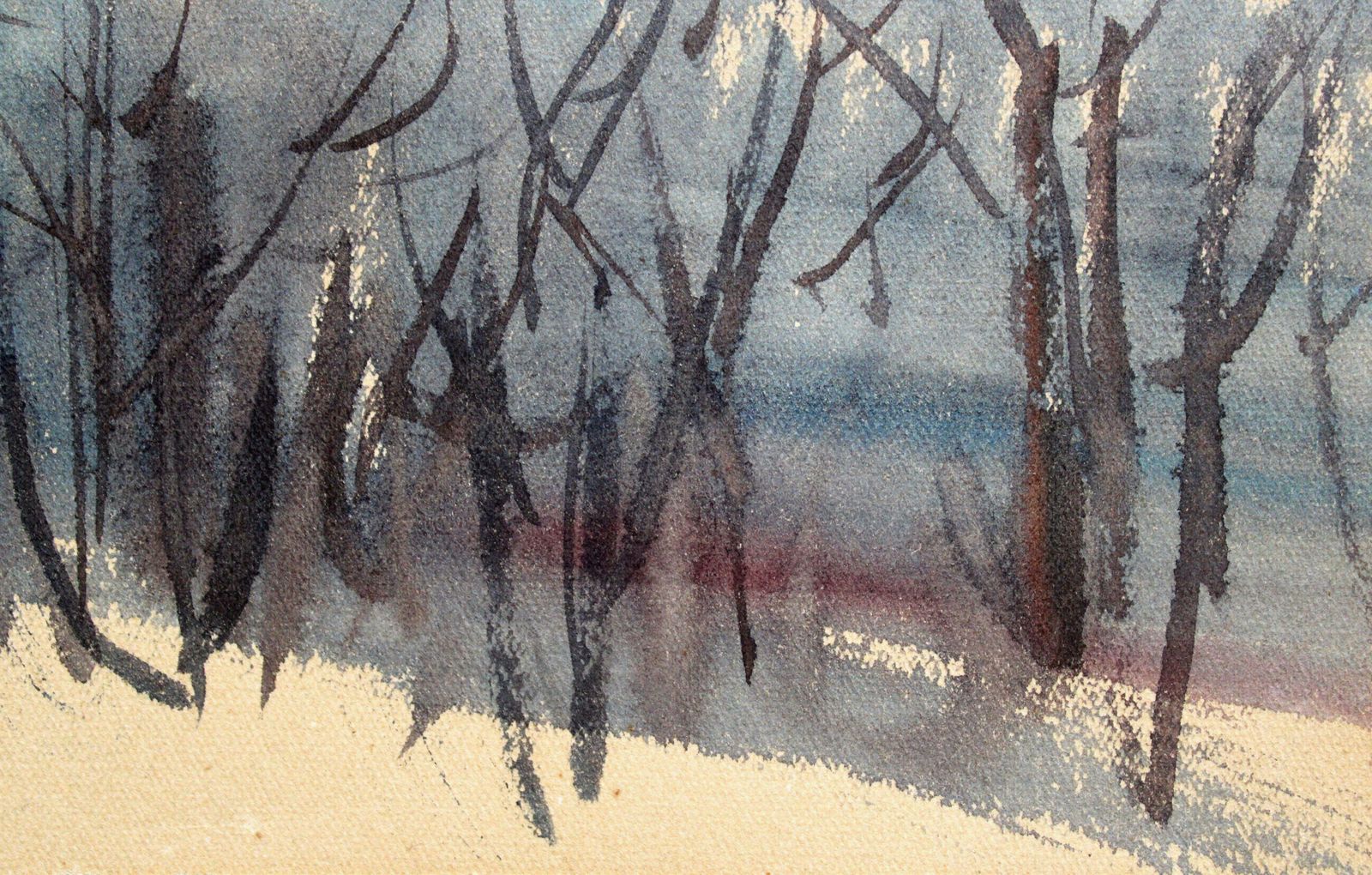 Janis Brekte Winter Day. 1969. Paper, Watercolor, 15x21 Cm photo for sale