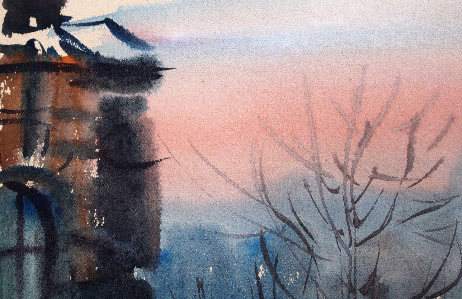 Janis Brekte Winter Day. 1969. Paper, Watercolor, 15x21 Cm photo Art