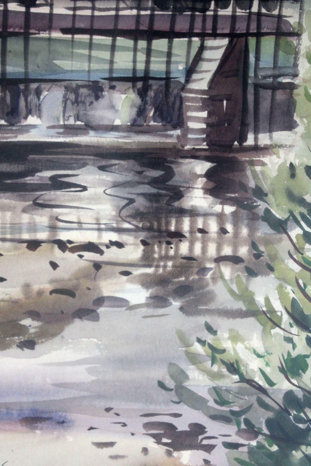 Janis Brekte The Old Dam. 1959, Cardboard, Watercolor, 68x54 Cm photo buy