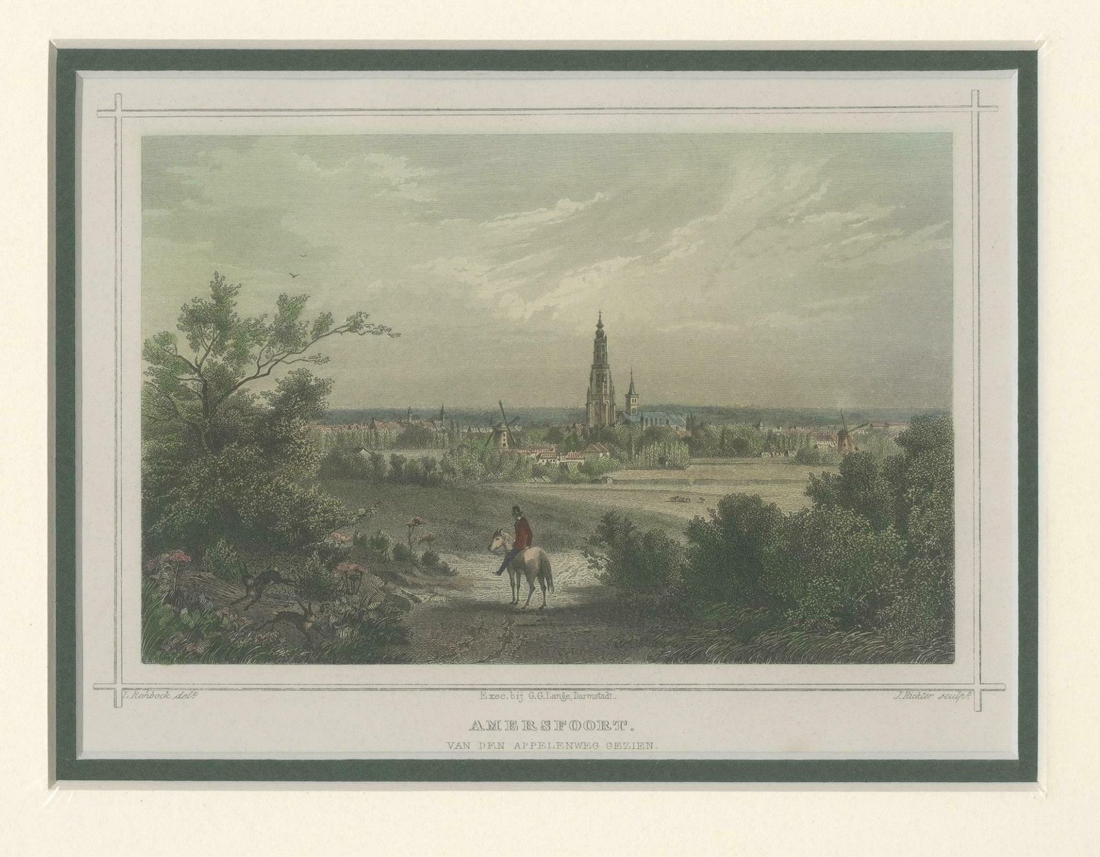 Nicely Hand Colored View Of The City Of Amersfoort, The Netherlands, 1858 photo for sale
