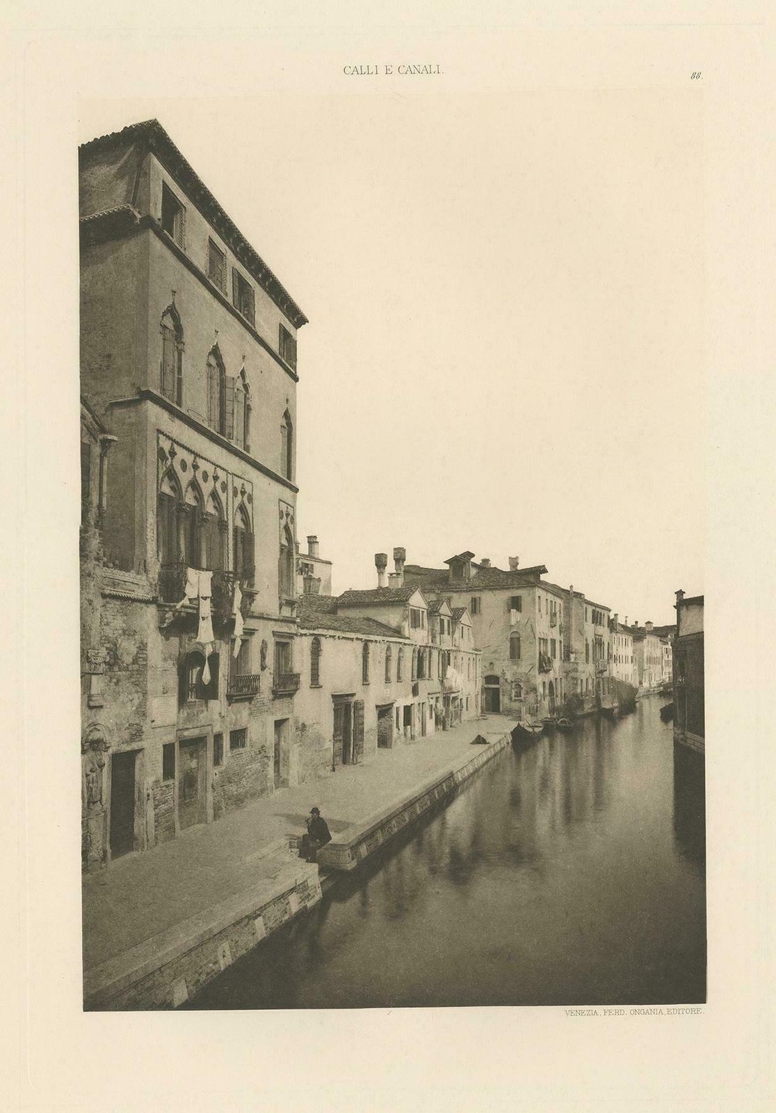 Pl. 88 Antique Print Of The Tintoretto House In Venice, Circa 1890 photo for sale