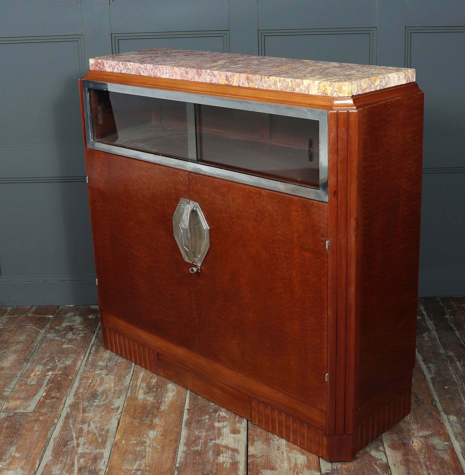 Furniture French Art Deco Cabinet In Pomelle Sapele photo