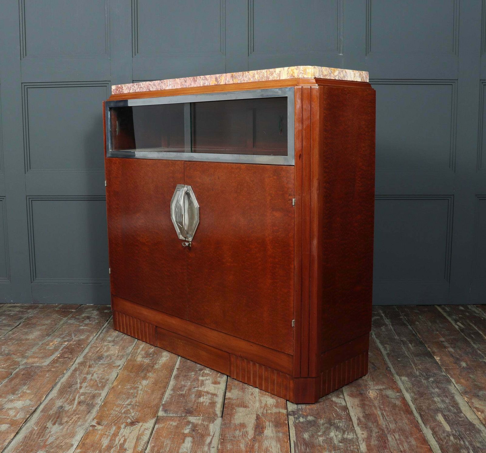 1650.0 French Art Deco Cabinet In Pomelle Sapele photo
