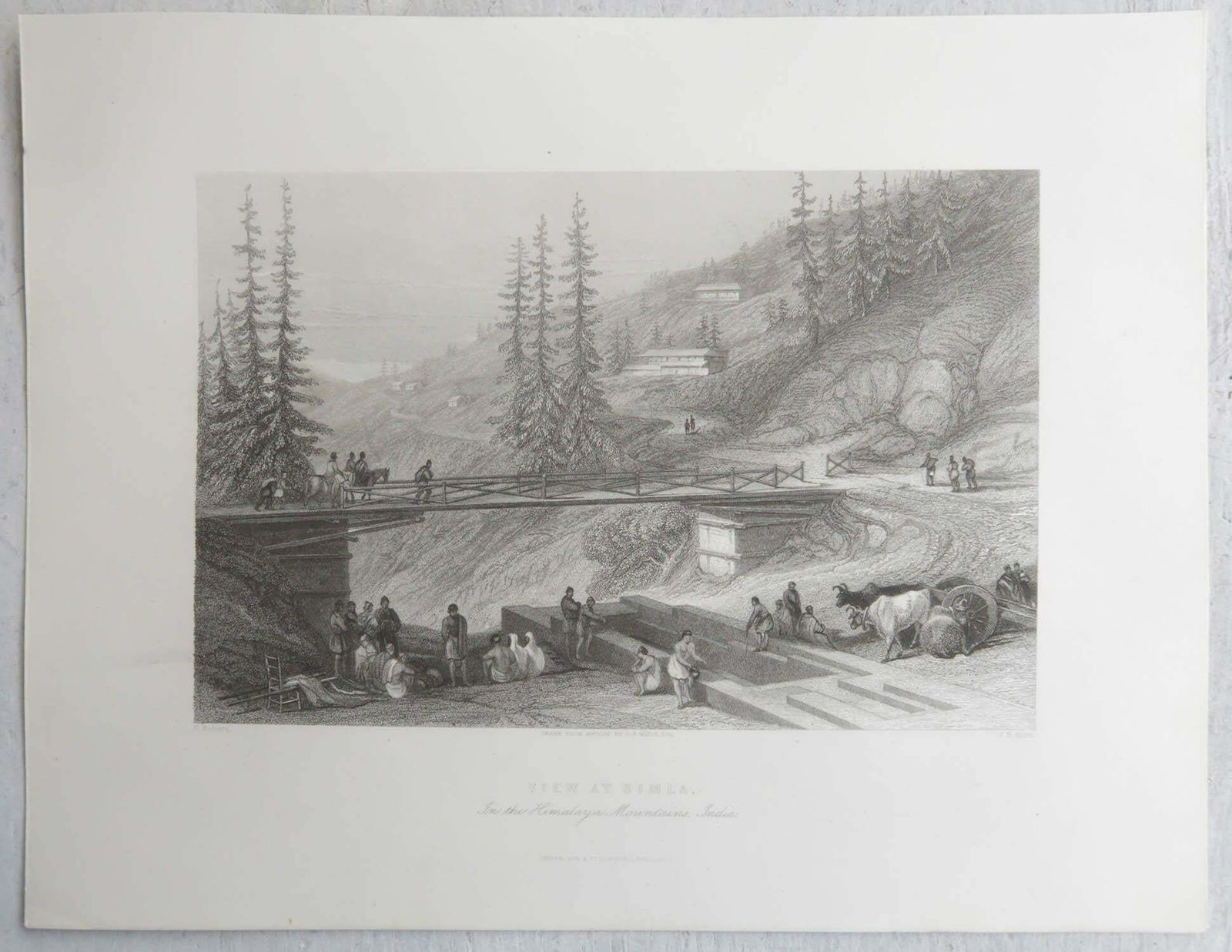 Set Of 15 Original Antique Prints Of The Himalayas, India, Circa 1830 photo vintage