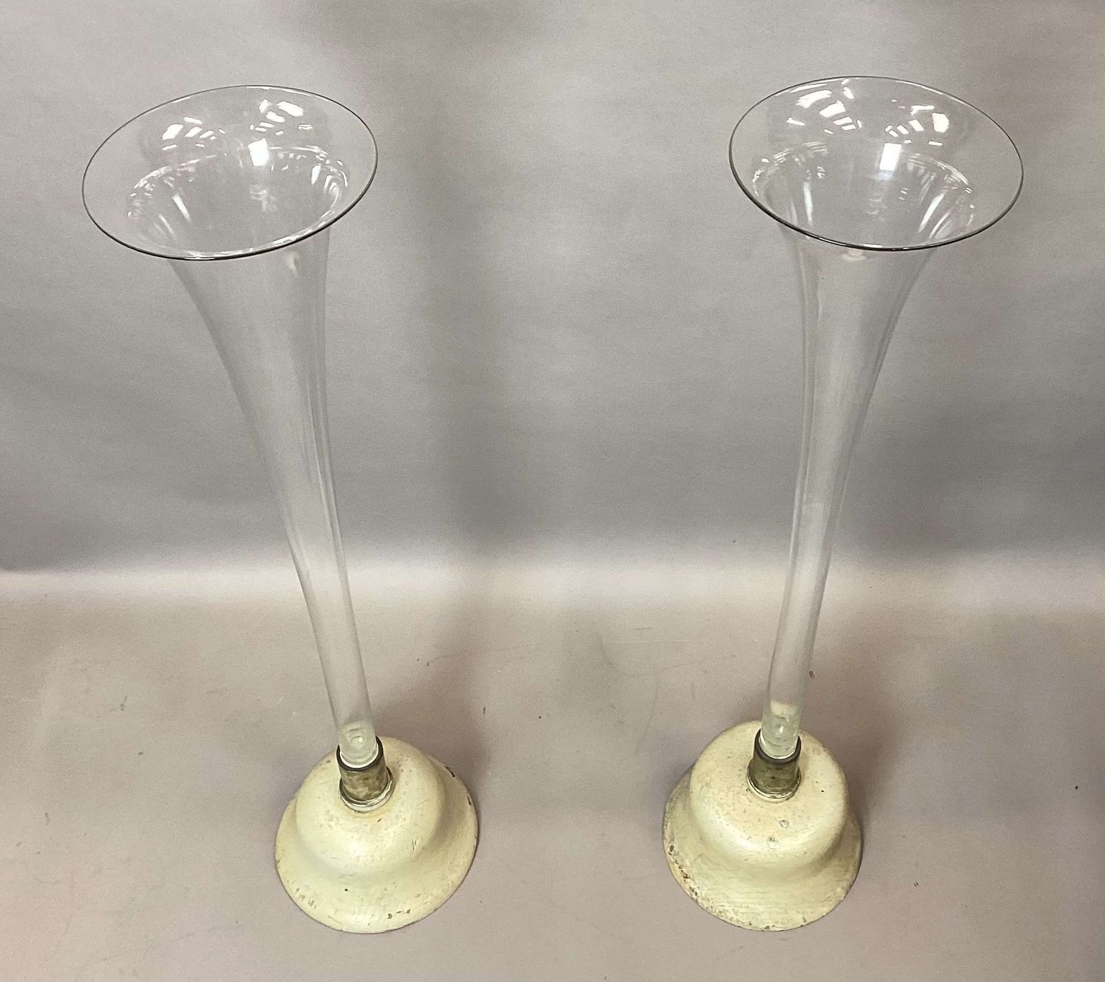 An Impressive C19th Pair Of Very Large Trumpet Vases photo Home Decor