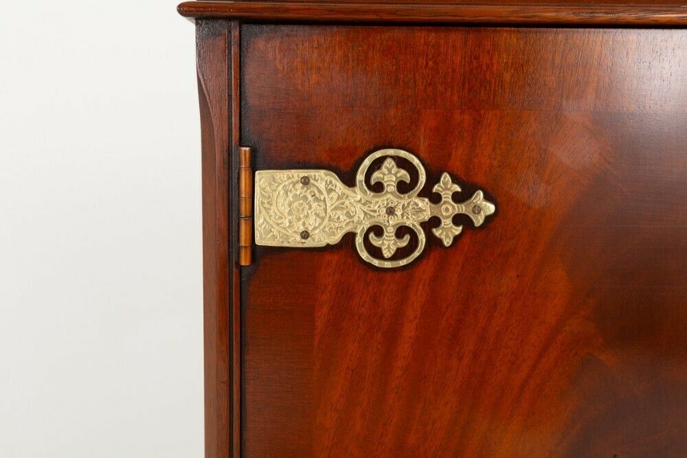 Queen Anne Cocktail Cabinet Revival Mahogany Drinks Chest photo buy
