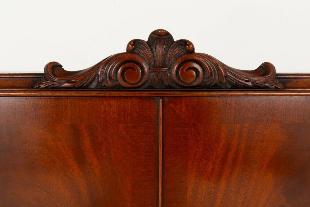 Queen Anne Cocktail Cabinet Revival Mahogany Drinks Chest photo vintage