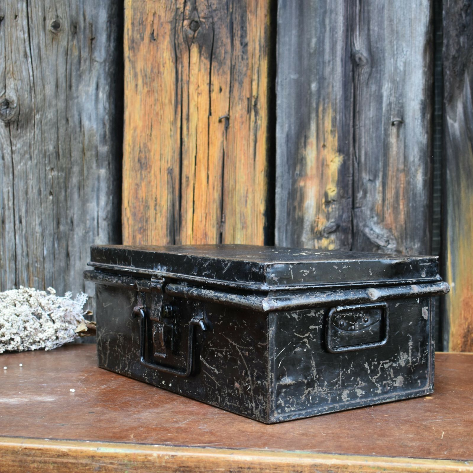 Antique 1940 Farwig & Bullock Toleware Ww2 Military Army Uniform Deed Box Trunk photo for sale