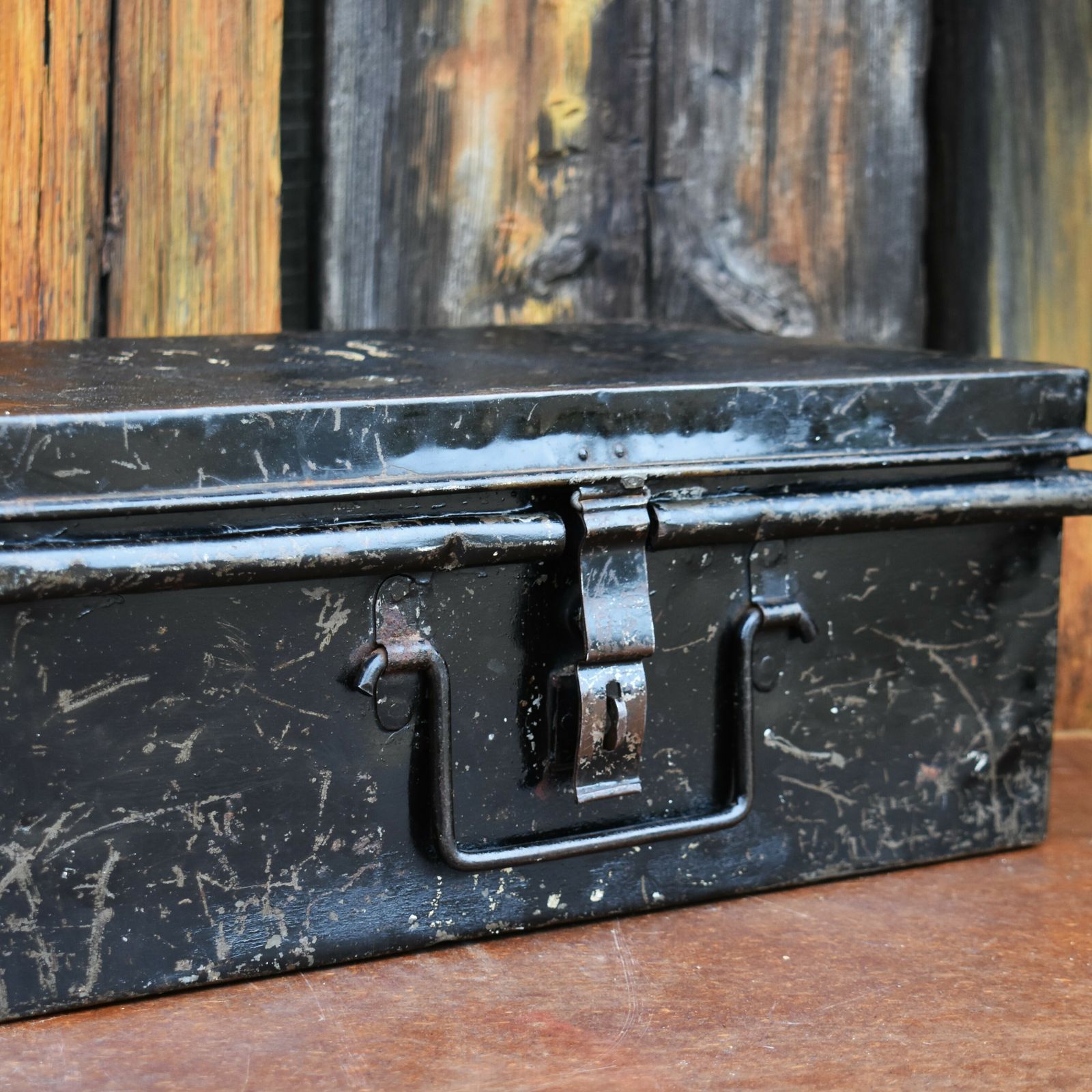 Antique 1940 Farwig & Bullock Toleware Ww2 Military Army Uniform Deed Box Trunk photo 135.0