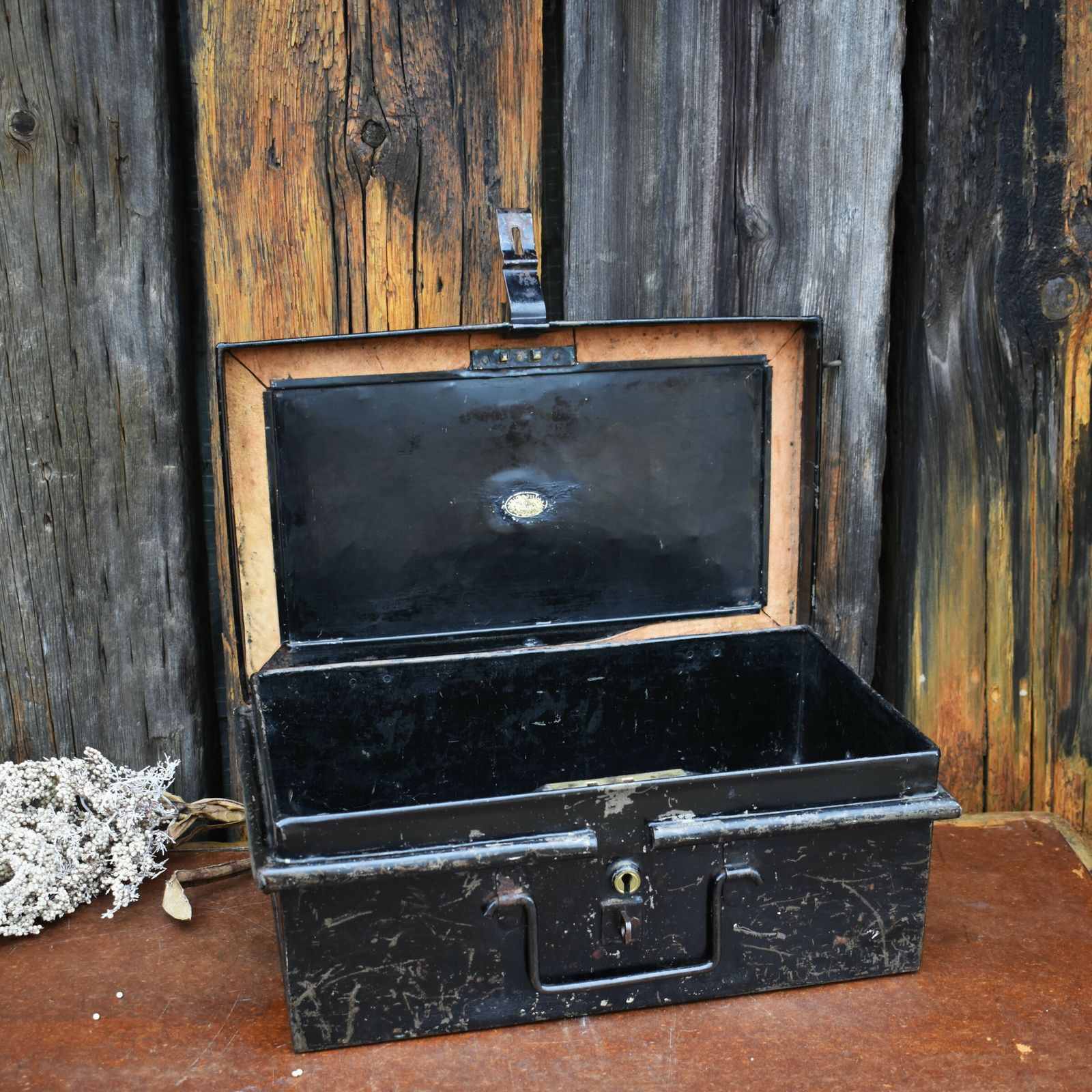 Antique 1940 Farwig & Bullock Toleware Ww2 Military Army Uniform Deed Box Trunk photo buy