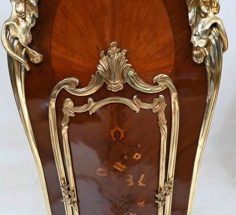 Pair French Pedestal Stands Ormolu Inlay After Linke photo 7500.0